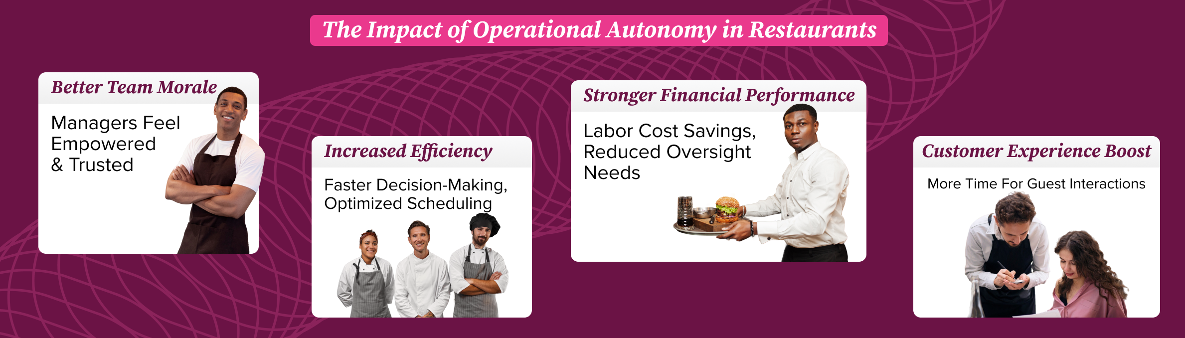 A visually engaging infographic showcasing the benefits of operational autonomy, 