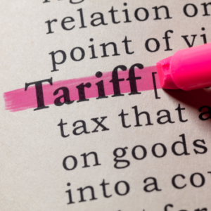 Tariff in dictionary being highlighted in pink