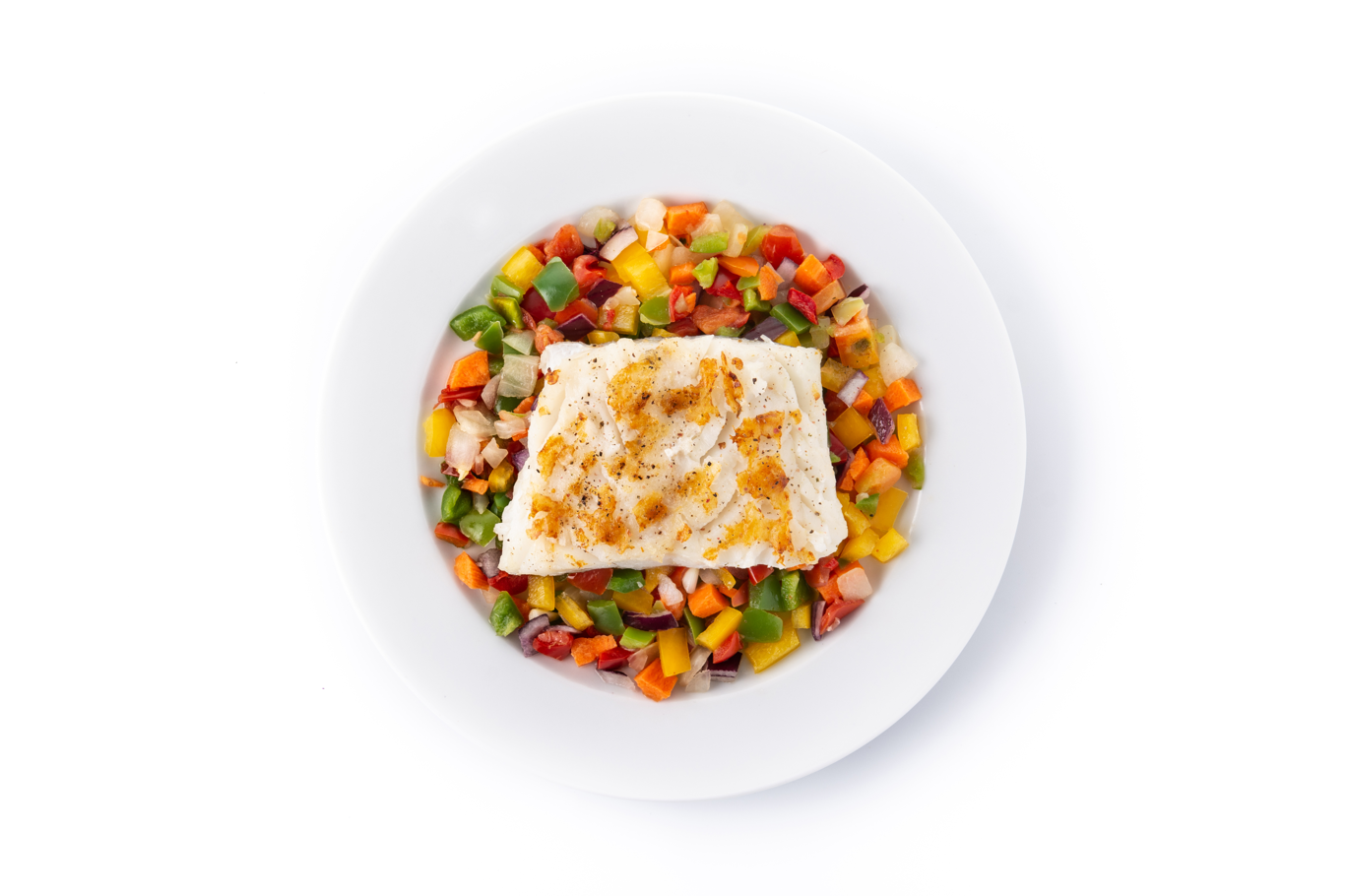 white fish on white plate - seafood commodity update from back office