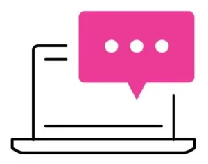 Laptop with bubble icon