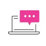 Computer with bubble icon