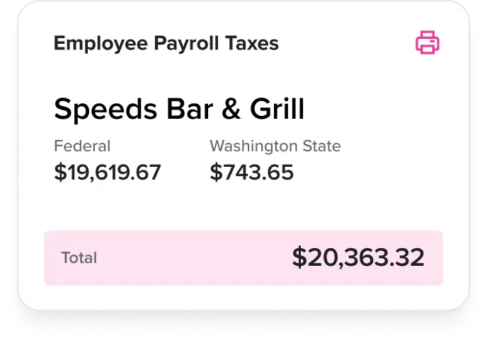 Employee Payroll Taxes widget