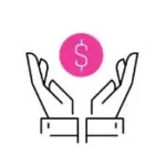 Hands with money icon