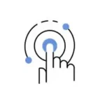 Hand with button icon