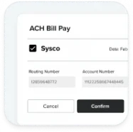 Screen shot of an ACH Bill Pay